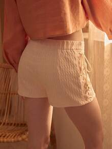 MOTF STUDIO WOMEN'S ELASTIC LOW-WAIST KNOT SHORTS - Red Orange - View 7