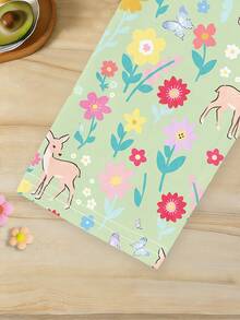 Elladie kids Bộ đồ thường ngày ngọt ngào dễ thương cho bé gái, áo thun tay ngắn màu xanh bạc hà, áo phông in hình công chúa mộng mơ và quần short họa tiết bướm, hươu, hoa đáng yêu, trang phục mùa hè. - Nhiều màu - Xem 5