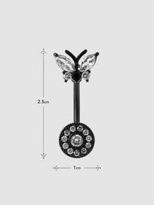 MortiRose Bộ ba khuyên rốn mặt dây chuyền hình dơi đen, trang sức xỏ khuyên, phong cách Goth/Gothic/Punk/Grunge/Dark Gothic, thời trang đường phố, mùa hè/lễ hội/dạ hội/tiệc tùng, cổ điển, màu đen, không gây dị ứng, xỏ khuyên, trang sức cơ thể - Màu trong suốt - Xem 14