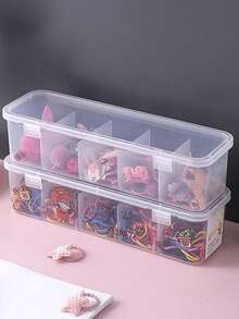 1/2PCS, Multi Grid Dust-Proof And Waterproof Makeup Pad Hair Cord Data Cable Underwear Socks Storage Box - Clear - View 2