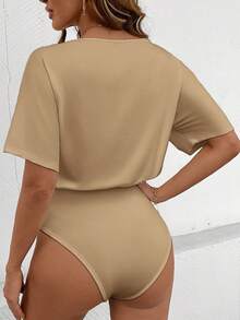 SHEIN LUNE Body de algodón de unicolor minimalista y casual, adecuado para primavera/verano - Multicolor - Ver 2