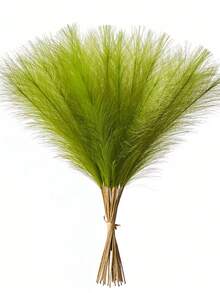 10/20/50支装绿色仿真蒲苇草，人造芦苇，高大蓬松，波西米亚风装饰，适用于婚礼、派对、家居、客厅、卧室花瓶插花、DIY摄影道具、秋季装饰、人造植物、假香蒲草、家居装饰 - 綠色 - 查看 8