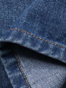 DAZY Women's Casual High Waist Cotton Solid Color Denim Shorts, Summer - Blue - View 8