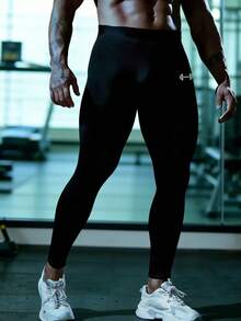 GymBeat Men Sports Tights - Black - View 3