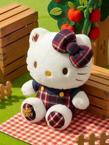 HELLO KITTY AND FRIENDS | Gatinha de Pelúcia - Vestindo Saia Xadrez Vermelha e Azul e Laço - Gatinha com Expressão Fofa e Design Exclusivo - Feita de Poliéster - Perfeita para Presentear Meninas, Amigas e Crianças em Aniversários, Dia de Ação de Graças, Páscoa e Festas - Decoração para Sofá e Cama - Multicolorido - Ver 4