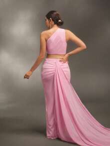 Cheriluna Maternity 优雅飘逸的缎带孕妇摄影礼服，婴儿洗礼派对 - 粉色 - 查看 3