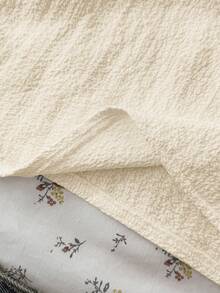 少女休闲格子露背上衣，舒适简约 - 杏色 - 查看 7