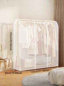 Clothes Storage Dust Cover Clear Garment Rack Cover With Zippers Cover Clothes Rack Cover Big Cover Donkey Cover, Transparent Plastic For Clothes Rack - Translucent - View 6