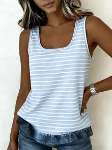 EMERY ROSE Women's Casual Striped Tank Top, Summer - Multicolor - View 3