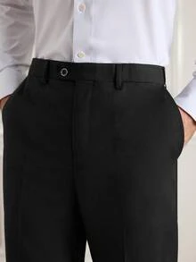 Officeau Caelus 男士修身商务休闲西装三件套 外套 西裤 马甲 男士婚礼新郎婚礼西装外套 长裤 马甲 - 黑色 - 查看 11