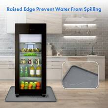 Mini Fridge Silicone Mat With Raised Edge,23.6"X23.6" Under Refrigerator Mat, Mini FridgeDrip Pan Prevent Water Leakage And Floor Damage,Leakproof Mat For Under Small Fridge RefrigeratorFreezer - 1pc Gray - View 5