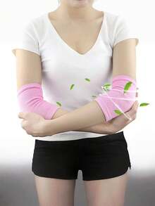 Paquete de 2 mangas hidratantes para los codos, calcetines con gel para los talones, coderas, adecuados para spa, hidratación y humectación de piel seca y agrietada. - Rosa - Ver 1