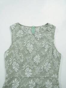 Ellevyn Women's Round Neck Jacquard Elegant Waist Fitted Mini Dress, Suitable For Dates And Parties - Mint Green - View 7