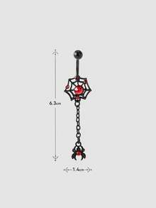 MortiRose 四件套肚脐环黑色蜘蛛吊坠穿刺饰品，哥特/朋克/颓废/暗黑哥特，街头风，夏季/音乐节/舞会/派对，复古，黑色，低过敏性，穿刺饰品，身体饰品 - 黑色 - 查看 18