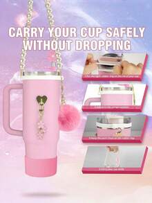 Ensemble d'accessoires pour Tumbler 40oz Compatible avec couvercle avec paille isolé Accessoires de protection en silicone Charms décoratifs Tasse étanche pour voyages, bureau, gym, activités extérieures Accessoires pour Tumbler Décoration de tasse Cadeau pour femmes Idées de cadeaux uniques - Multicolore - Voir 8