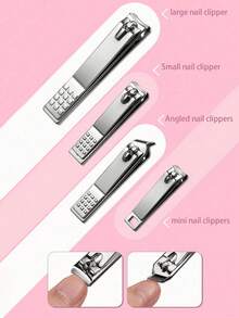 Nail Clipper Set, Manicure Set, Stainless Steel Professional Pedicure Set, Nail Care Tools, For Fingernails And Toenails, Portable, Suitable For Home, Workplace, Outdoor Travel - Multicolor - View 5