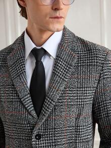 Officeau 男士格子西装，婚礼礼服，休闲西装外套 - 深灰色 - 查看 4