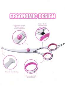 5-In-1 Dog Grooming Scissors Set, 4CR Stainless Steel Professional Pet Grooming Scissors, Suitable For Dogs & Cats, Sharp And Durable - Pink - View 4