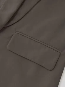 Lumivelle Women's Solid Color Minimalist Daily Wear Long Sleeve Blazer - Dark Grey - View 4