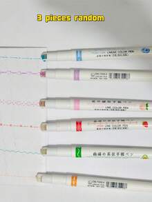 Bút viền 6 màu sáng tạo với hình dạng sóng và mực huỳnh quang cho các dự án tự làm và đánh dấu đường cong, đa năng cho trường học và văn phòng, màu sắc ngẫu nhiên khi quay lại trường học - Nhiều màu - Xem 13