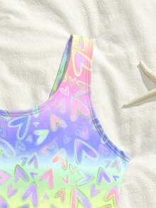 SHEIN Girls One Piece Swimsuit Quick Dry Swimwear Beach Bathing Suit For 8-14 Years - Multicolor - View 5