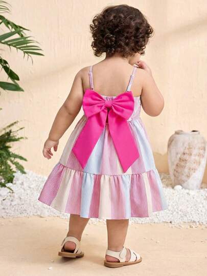 SHEIN 女婴渐变色休闲无袖连衣裙