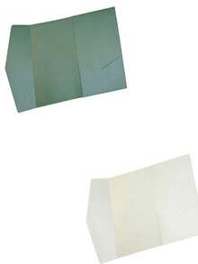Bộ 25/50 phong bì thiệp mời cưới gấp ba có túi đựng, bộ thiệp mời gấp ba bằng giấy cứng đơn giản, trang nhã, có thể tự thiết kế, phù hợp cho lễ đính hôn, tiệc cưới, Giáng sinh và các dịp lễ hội, tiệc tùng, kỷ niệm, thiệp cảm ơn. - Màu be - Xem 9