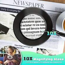 10X Magnifying Glass With Light, Clip-On Magnifier With Light, LED Desk Magnifier With Clamp, 3 Adjustable Brightness Modes LED Magnifying Lamp, Suitable For Bedside, Crafts, DIY Repair - one-size - View 5