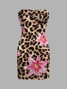 Modelyn Women's Casual Ruched Bust Fitted Ribbed Fabric Mini Dress, Suitable For Summer - Multicolor - View 2