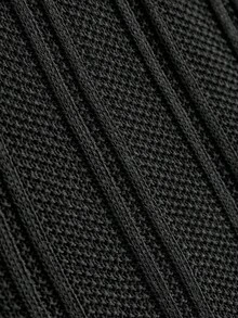 AKNOTIC Men's Solid Color Polo Collar Short Sleeve Casual Knit Top - Black - View 7