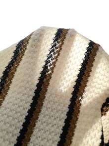 SHEIN Vintaside Kids 男婴休闲舒适百搭套头衫，独特纹理面料 - 黑與白 - 查看 3