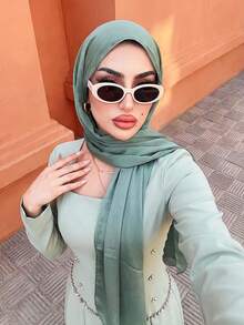 SHEIN Elenzya 优雅的女士绿色冬季连衣裙，带有水钻设计，适合约会、派对和聚会 - 綠色 - 查看 6