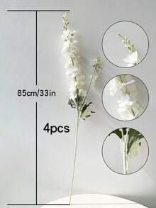 1/2/3/4/6支装 33英寸仿真丝绸飞燕草花，长茎仿真翠雀花，逼真花卉装饰，适用于家居、办公室、花园、婚礼、花瓶装饰、春夏插花用品 - 彩色 - 查看 13
