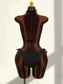 Zestiva 女士吊带比基尼两件套，时尚休闲度假泳装，系带印花设计 - 彩色 - 查看 2