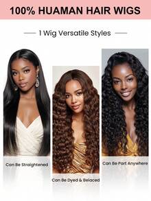Peruca de cabelo humano com ondas profundas e frente de renda 13x4, com renda transparente, peruca encaracolada de cabelo humano com densidade de 180%, peruca de cabelo humano pré-arrancada com cabelo de bebê, na cor preto natural - Natural Black - Visão 8