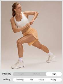 GLOWMODE Quần short cạp cao nhiều lớp, siêu nhẹ VitalSwift 4.5 inch với quần lót tích hợp, dây rút điều chỉnh, thích hợp mặc hàng ngày, mùa hè, nhanh khô, thấm hút mồ hôi, khử mùi. - trái cam - Xem 7