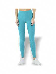 Alo Yoga Leggings HIGH WAIST ALOFT BLISSFUL Sweat Absorption Breathable Lightweight Solid Good Elasticity Easy To Wash Yoga Daily Women Lake Blue W5941R - BRIGHT AQUA HEATHER - 湖藍色 - 查看 1