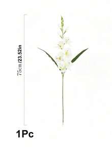 1/3/6/10支人造丝兰花枝，仿真石斛花，适用于墙面装饰、客厅卧室装饰、婚礼、派对装饰、桌面装饰。秋冬季落叶。 - 白色 - 查看 7