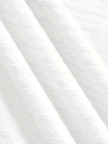 Siren Gaze Casual Minimalist Solid White Blouse, Suitable For Summer - White - View 4