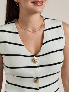 Briarwyn Women's Casual Commuter Sleeveless Striped Knit Top, Summer - White - View 7