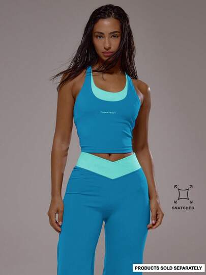 Musera Sport Cross Back Layered Active Top Only Sport Co-Ord Active Workout Gym Pilates Fitness Daily Casual Smoky Quartz