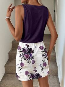 SHEIN LUNE Women's Casual Printed Short Dress, Suitable For Spring And Summer - Multicolor - View 4