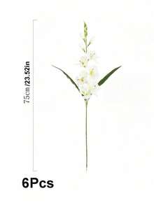 1/3/6/10支人造丝兰花枝，仿真石斛花，适用于墙面装饰、客厅卧室装饰、婚礼、派对装饰、桌面装饰。秋冬季落叶。 - 白色 - 查看 9