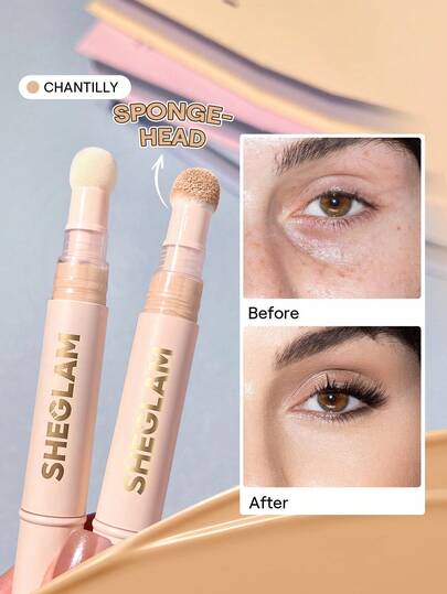 SHEGLAM Corrector Complexion Boost-Aplicador Con Cabezal De Esponja Chantilly Corrector LíQuido Mate Corrector De Color Iluminador De Larga DuracióN Corrector Hidratante Ligero Y Duradero Durante Todo El DíA Corrector De Invierno Para Navidad Y Marca Belleza Maquillaje Maquullaje CosméTica Para Mujeres NiñAs Perfecto Para Invierno Primavera Verano Ideal Para Y2K Elegante Moda Adecuado Para CumpleañOs DíA De La Madre Regalo Fiesta Listo Mejor Color