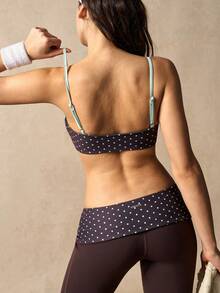 VARSIVA Women's Polka Dot Print Cropped Camisole And Flare Pants Sports Suit - Multicolor - View 4