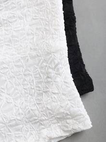 Sweetra 经典法式性感风黑白露脐吊带套装，收腰修身设计，质感面料，轻盈夏季沙滩装，金属海星装饰，青春活力 - 黑與白 - 查看 5