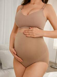 2pcs Seamless High Waist Maternity Underwear, High Elasticity, Elegant, Soft, Non-Restrictive, Simple & Comfortable Everyday Wear - Multicolor - View 5