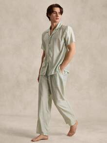 男士家居服套装 - 薄荷綠 - 查看 1