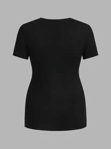 Modmama Maternity Casual Solid Color Stretchy Short Sleeve T-Shirt, Summer - Multicolor - View 5