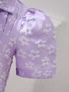 Souflis Souflis Đầm dạ hội màu tím hoa văn thanh lịch, cổ điển cho bé gái, kèm mũ beret. - Màu Hồng baby - Xem 5